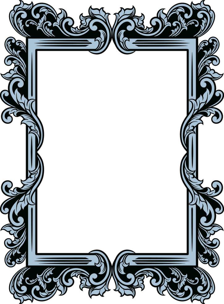 Vintage ornament frame for wedding vector