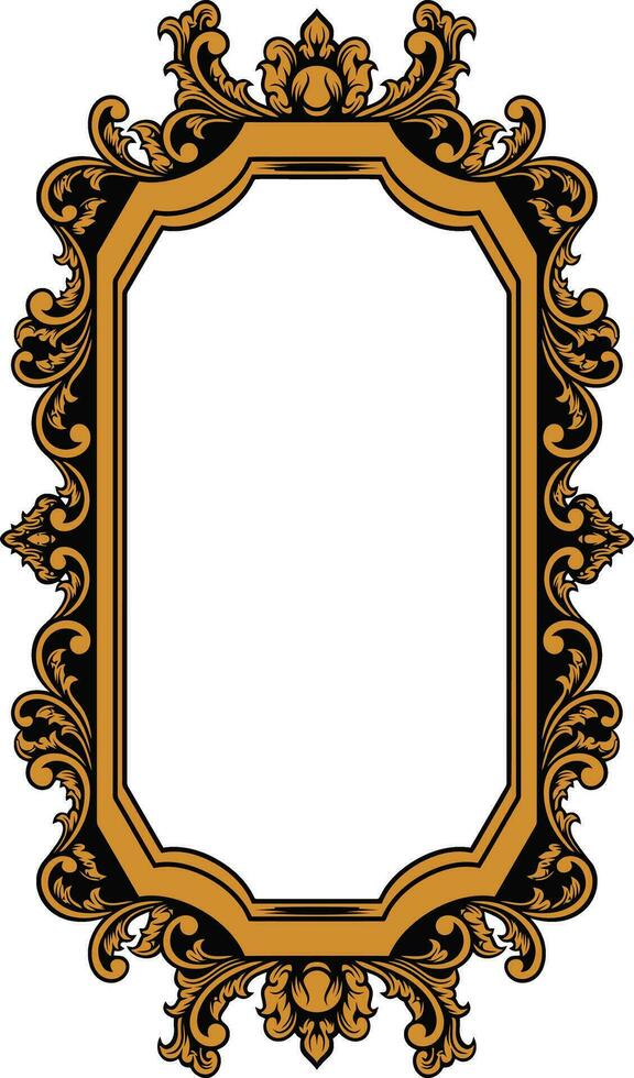 Mirror ornament frame vector