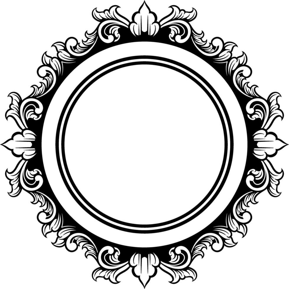 Circle ornament frame vector