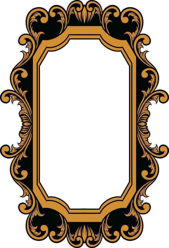 Mirror ornament frame vector