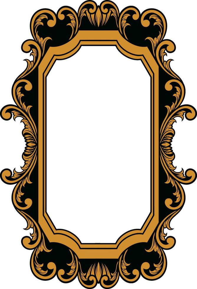 Mirror ornament frame vector