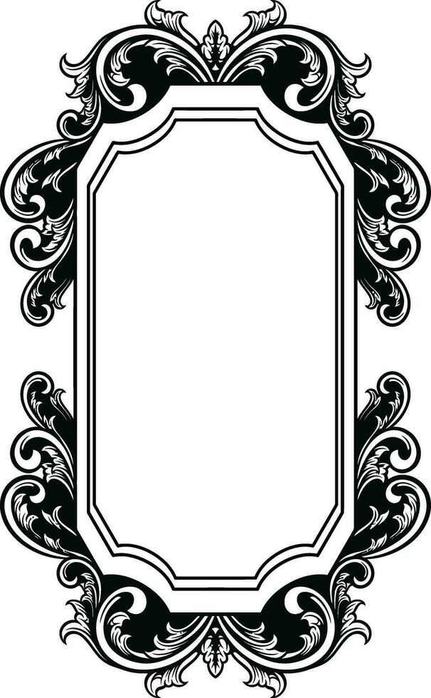 Mirror ornament frame vector