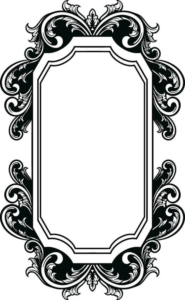 Mirror ornament frame vector