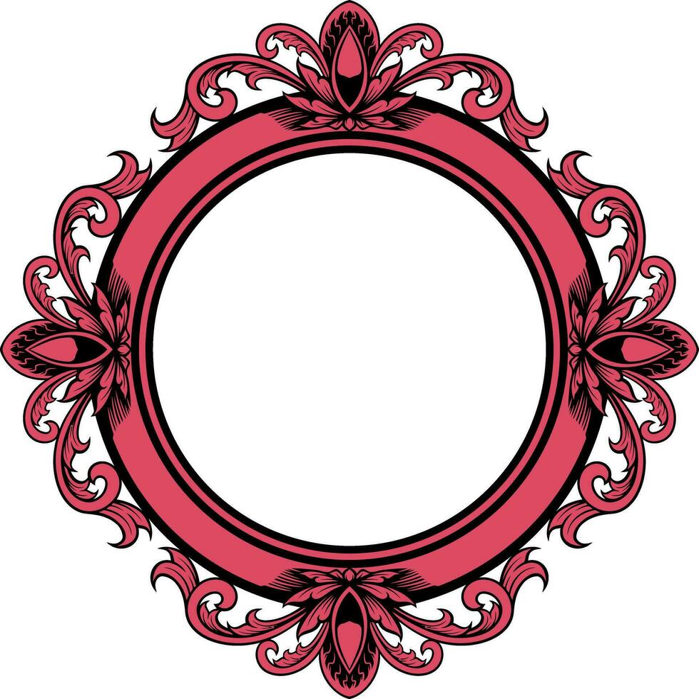 Circle ornament frame vector