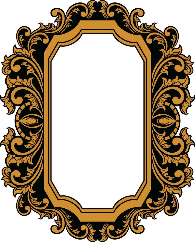 Mirror ornament frame vector