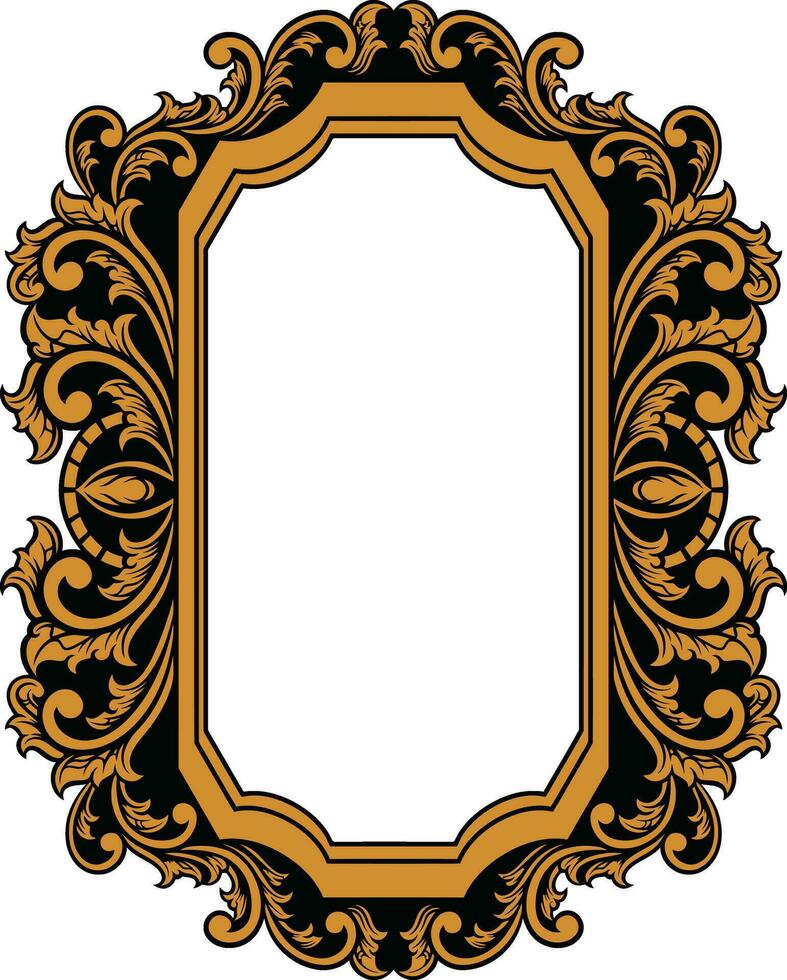 Mirror ornament frame vector