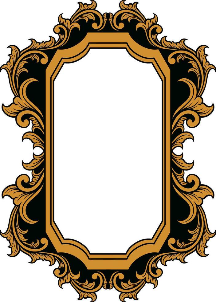Mirror ornament frame vector