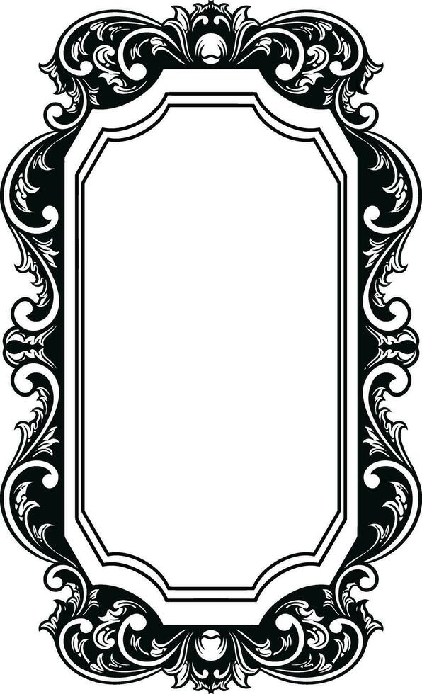 Mirror ornament frame vector