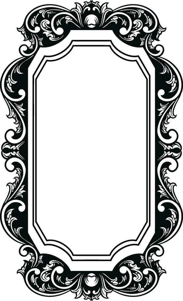 Mirror ornament frame vector