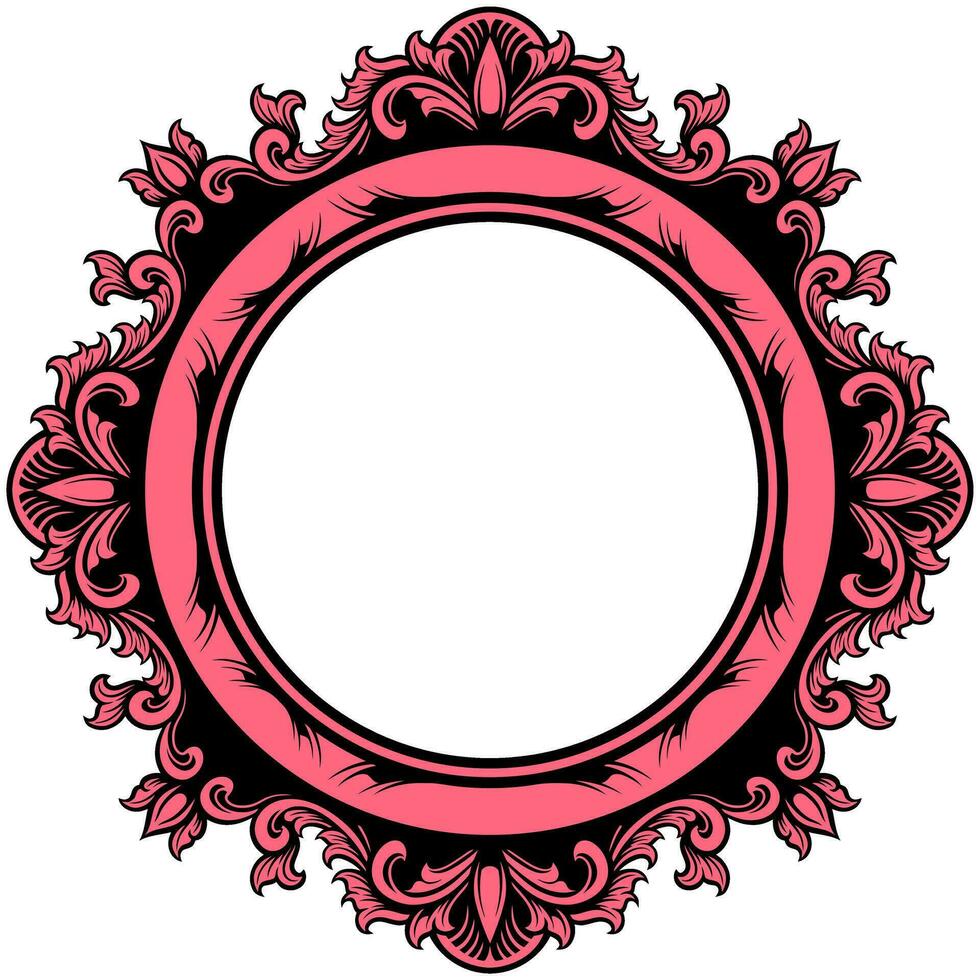 Circle ornament frame vector