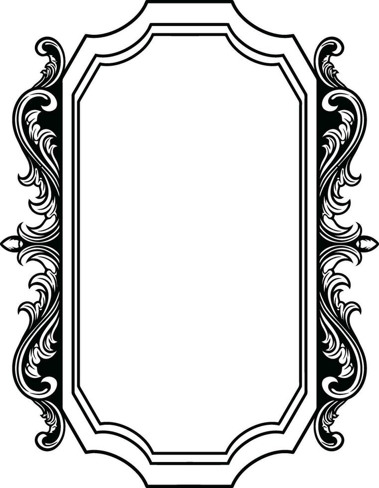 Mirror ornament frame vector