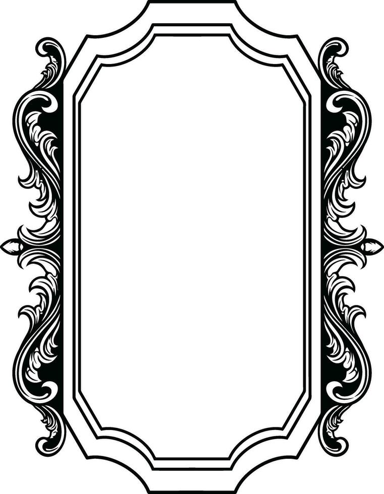 Mirror ornament frame vector