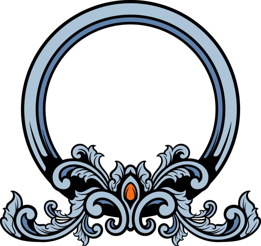 Circle ornament for wedding vector