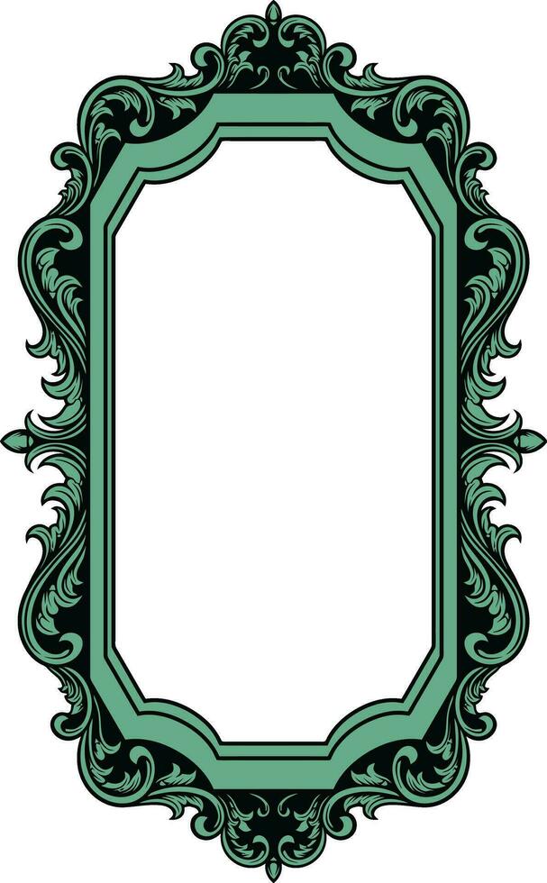 Mirror ornament frame vector