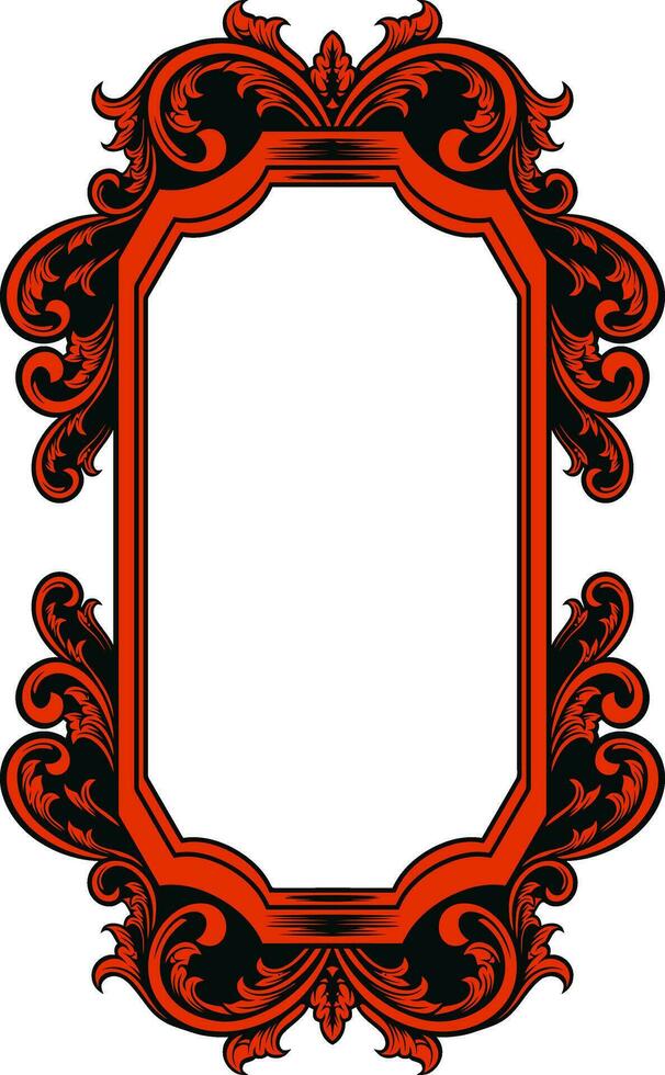 Mirror ornament frame vector