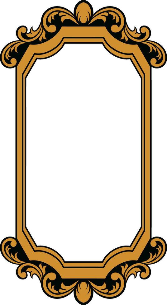 Mirror ornament frame vector