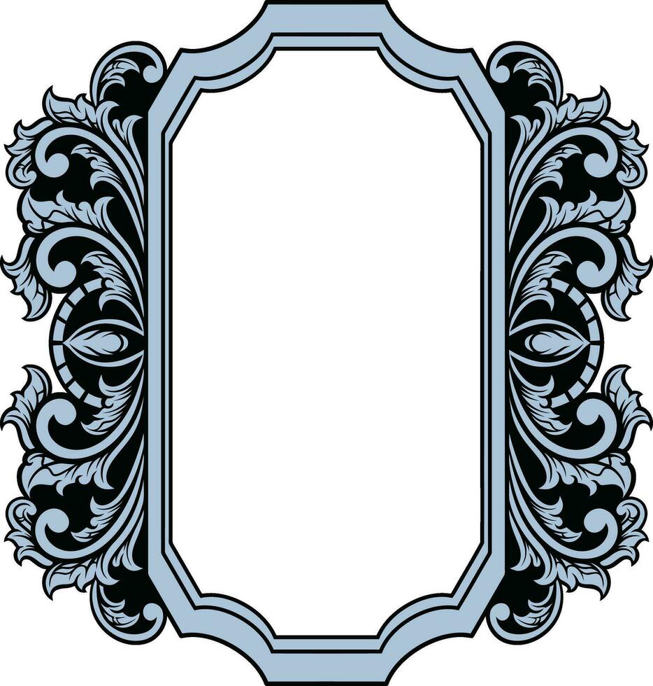 Mirror ornament frame vector