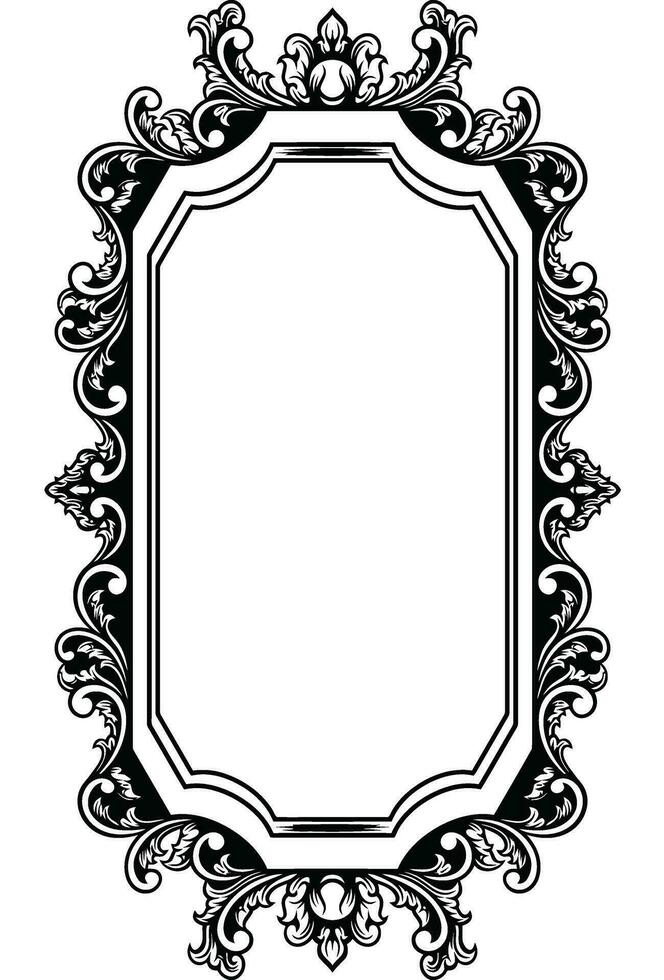 Mirror ornament frame vector