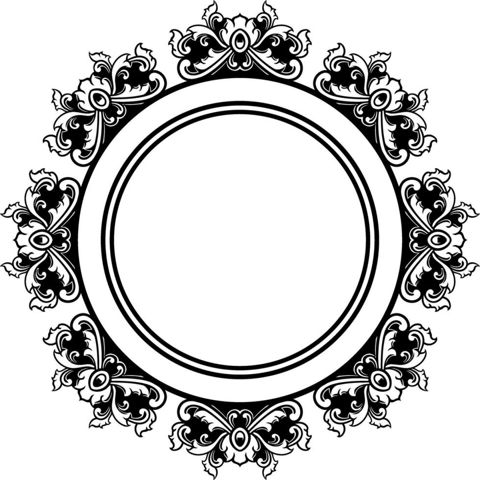marco redondo con elementos decorativos. ilustración vectorial vector