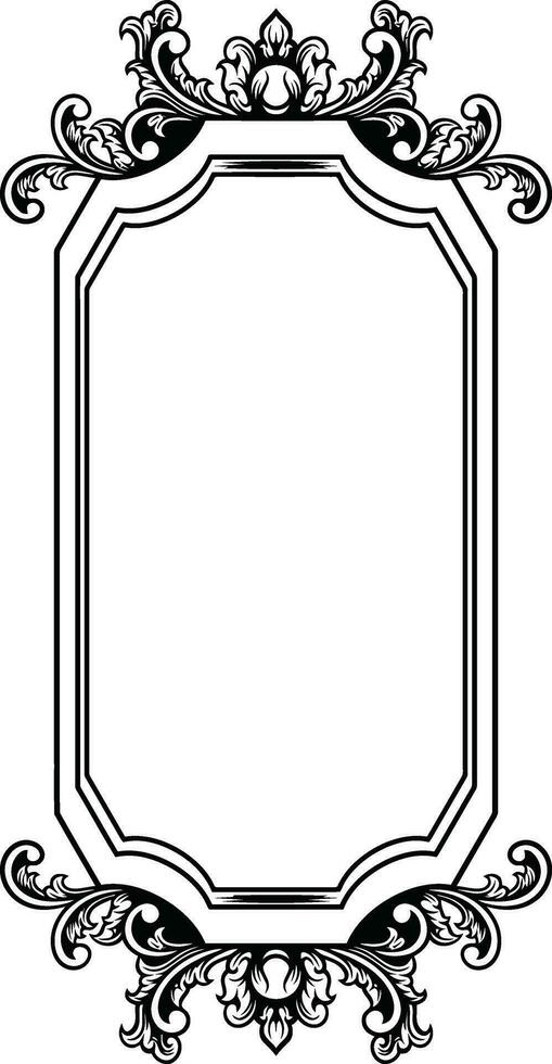 Mirror ornament frame vector