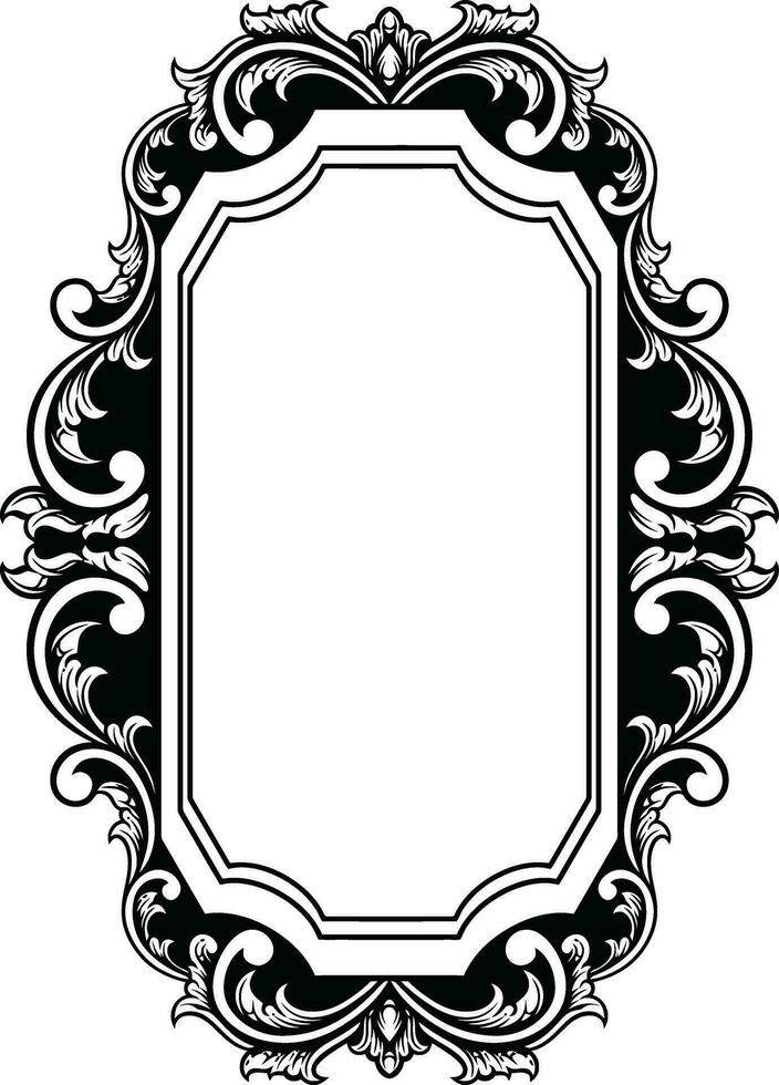 Mirror ornament frame vector