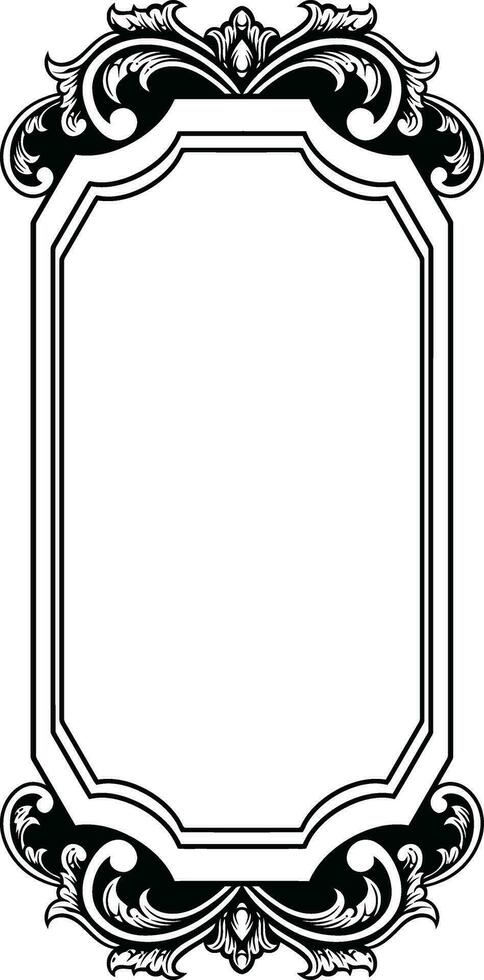 Mirror ornament frame vector