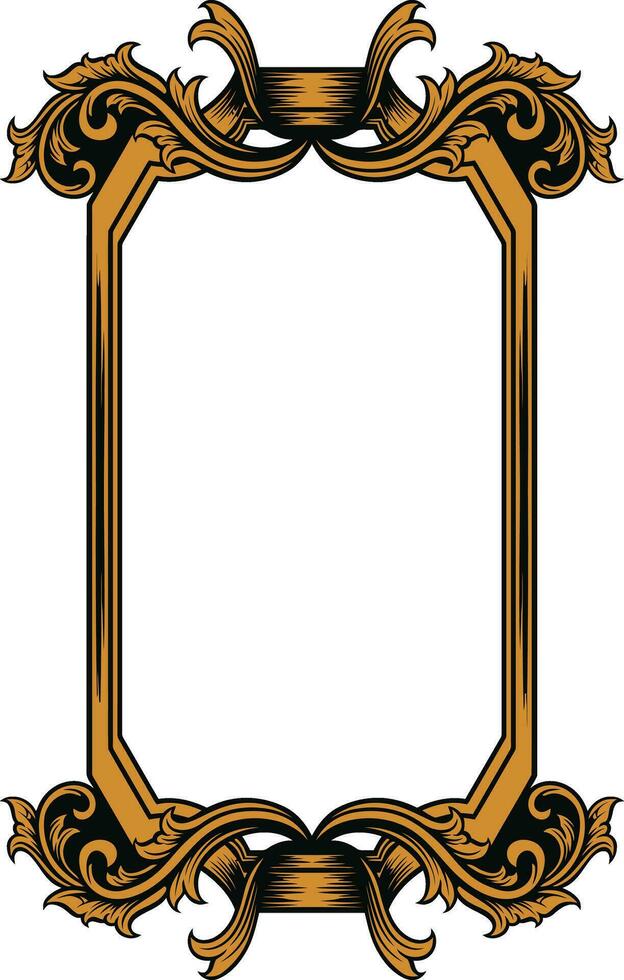 Mirror ornament frame vector