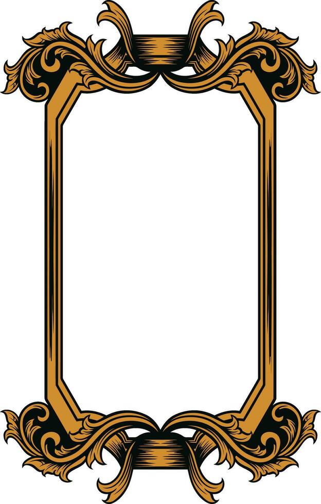 Mirror ornament frame vector