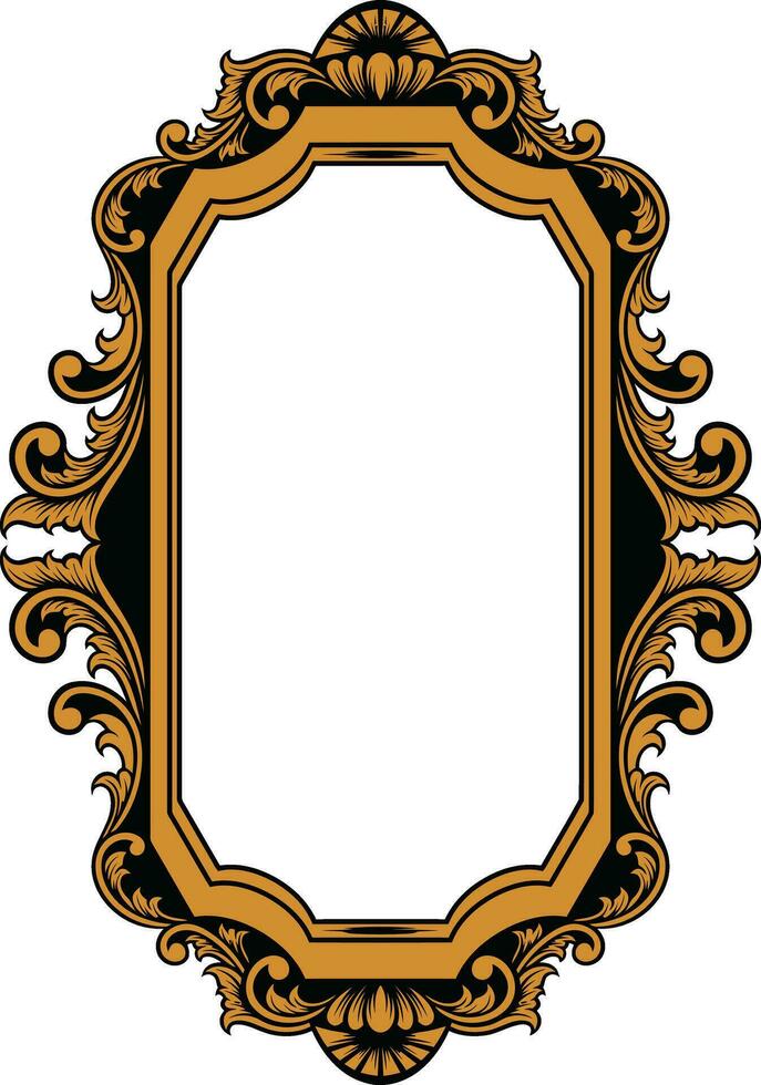 Mirror ornament frame vector