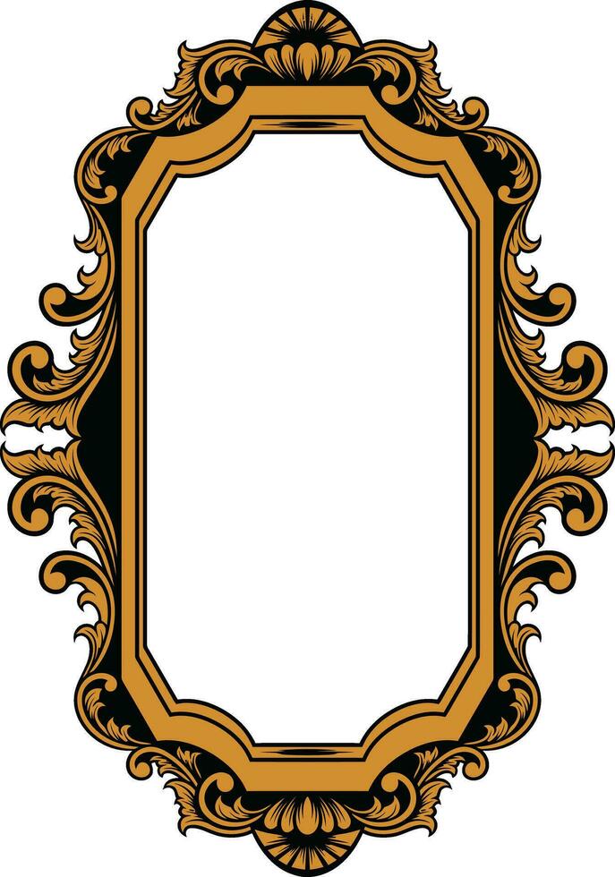 Mirror ornament frame vector