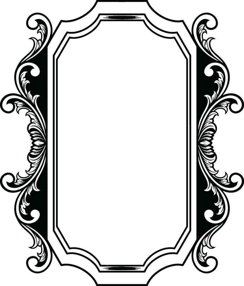 Mirror ornament frame vector