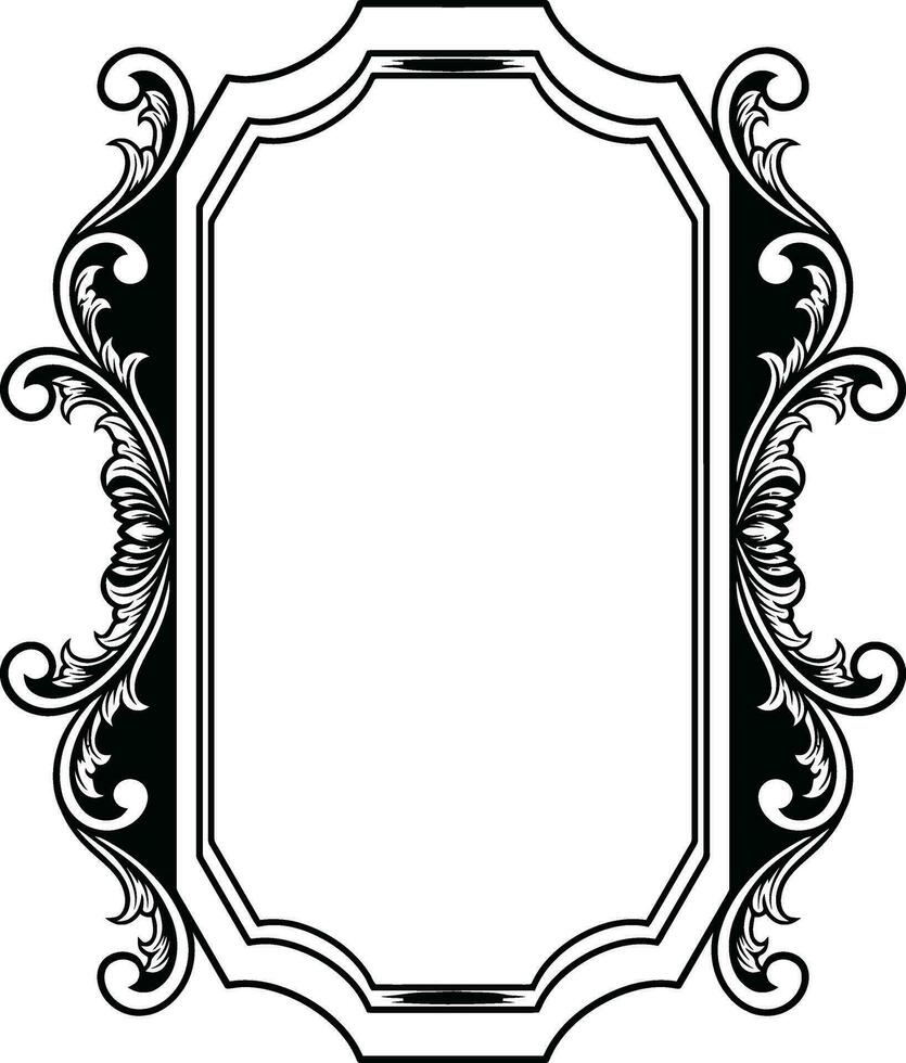 Mirror ornament frame vector