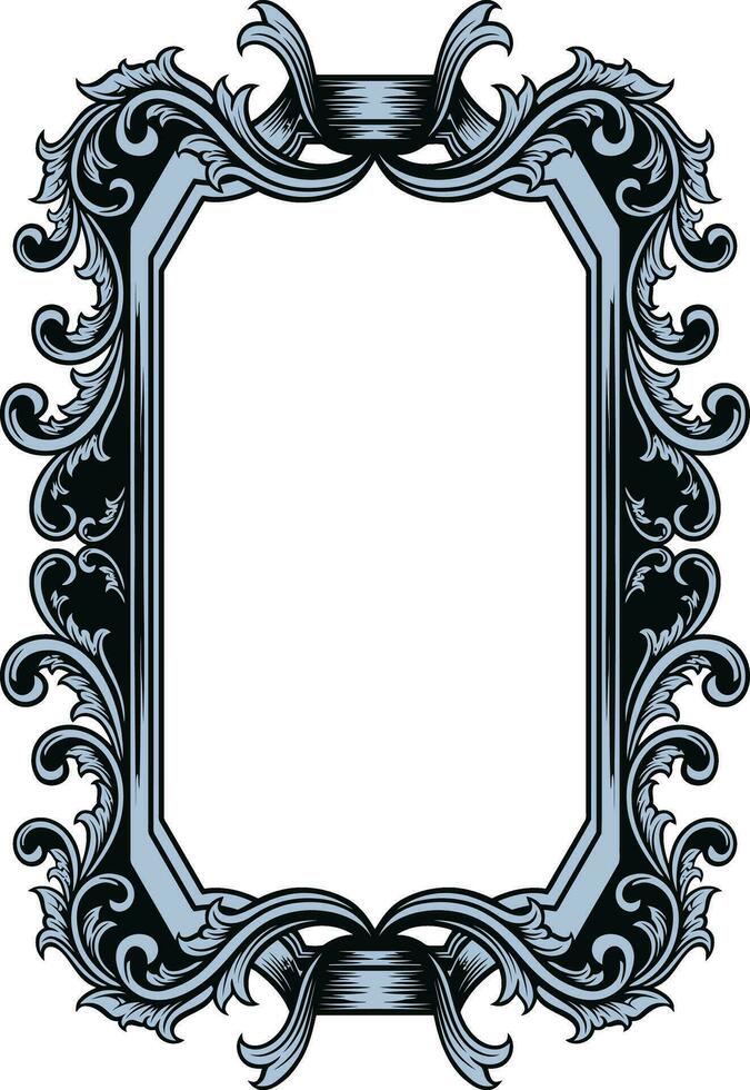 Mirror ornament frame vector