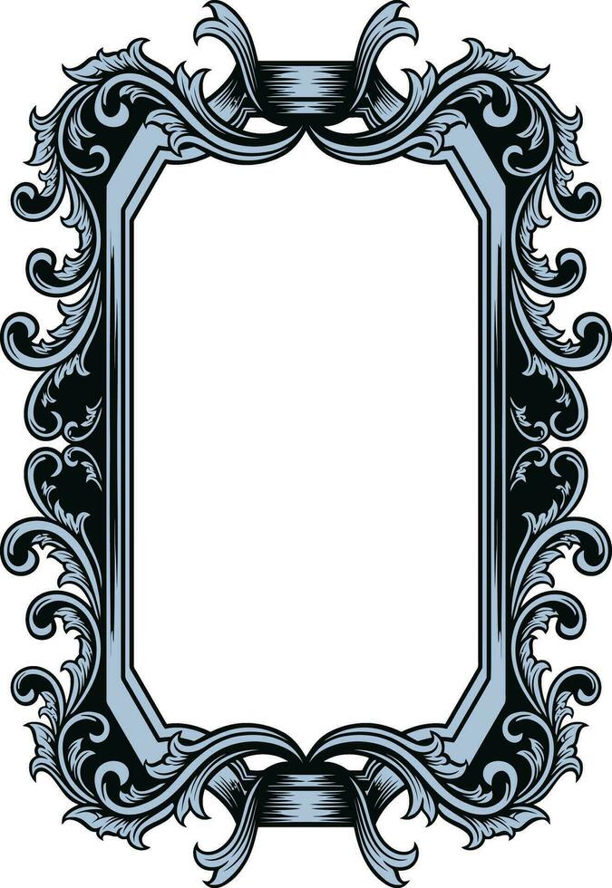 Mirror ornament frame vector