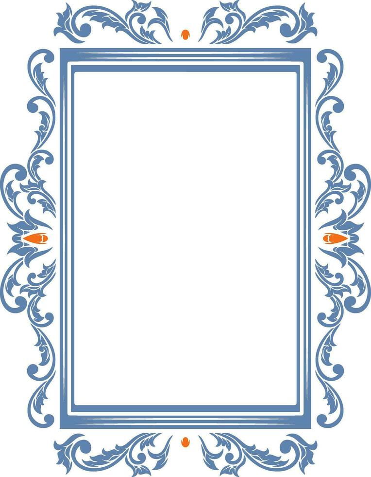 Vintage ornament frame for wedding vector