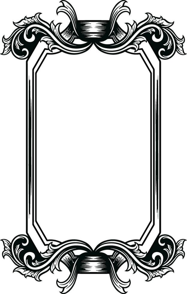 Mirror ornament frame vector