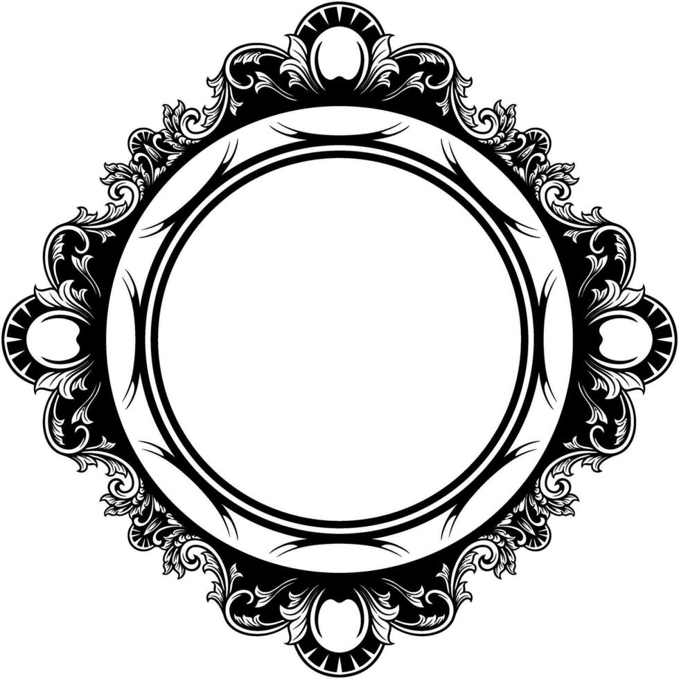 Circle ornament frame vector