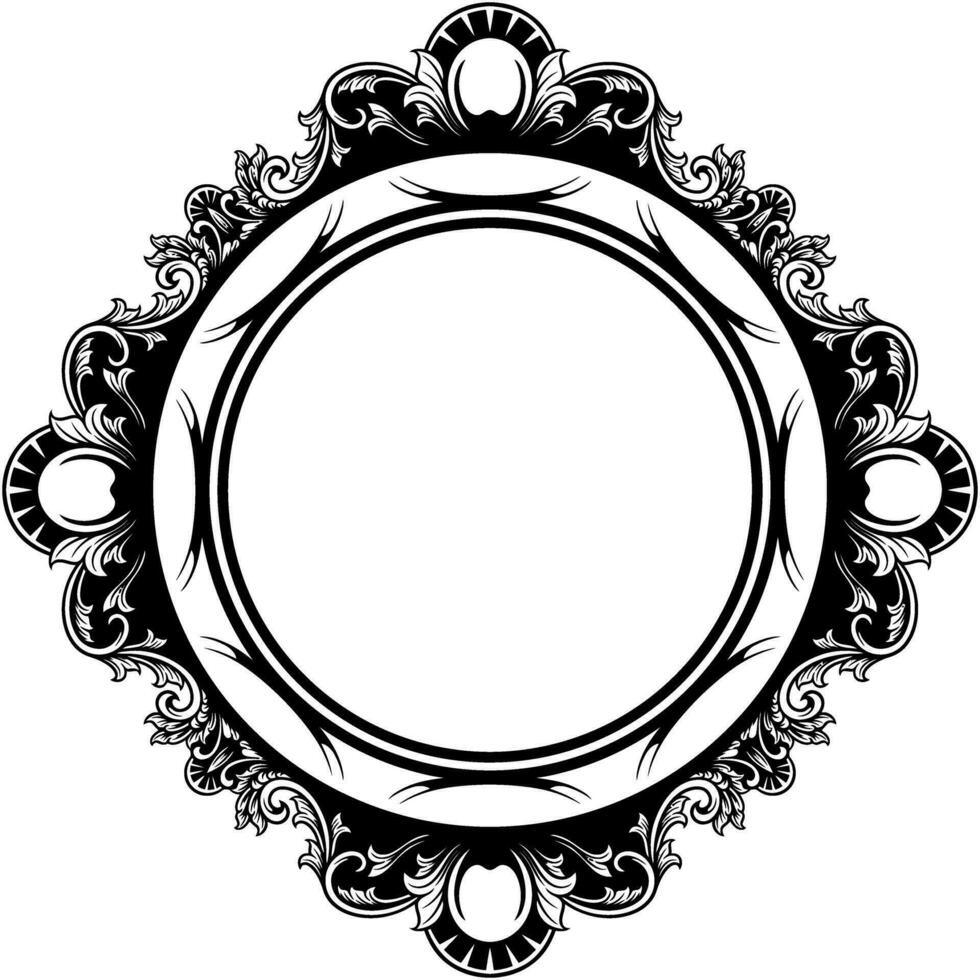 Circle ornament frame vector