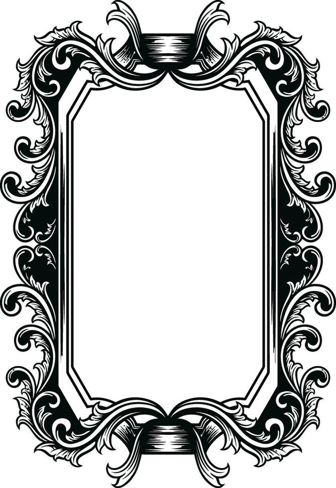 Mirror ornament frame vector