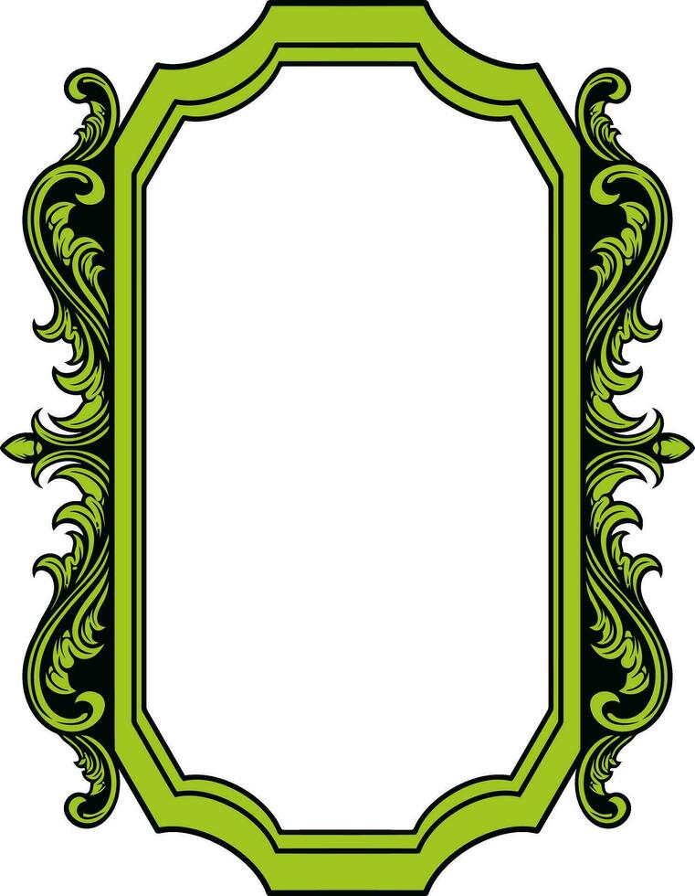 Mirror ornament frame vector