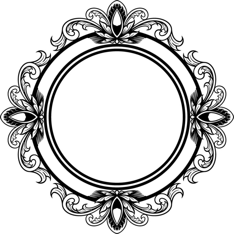 Circle ornament frame vector