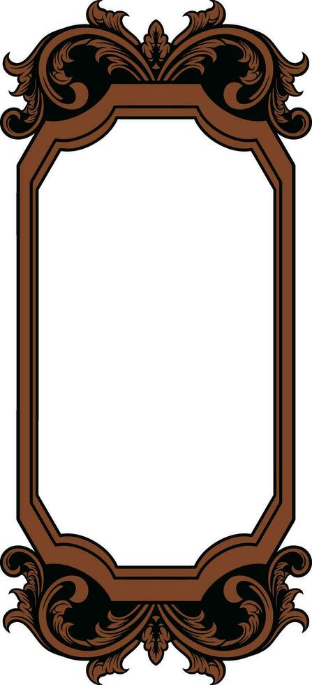 Mirror ornament frame vector