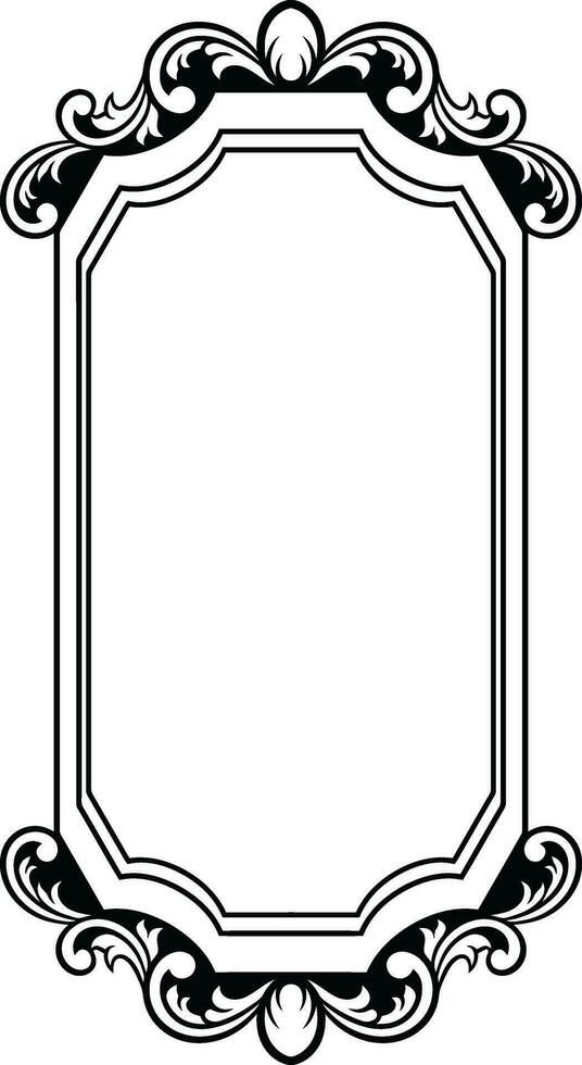 Mirror ornament frame vector