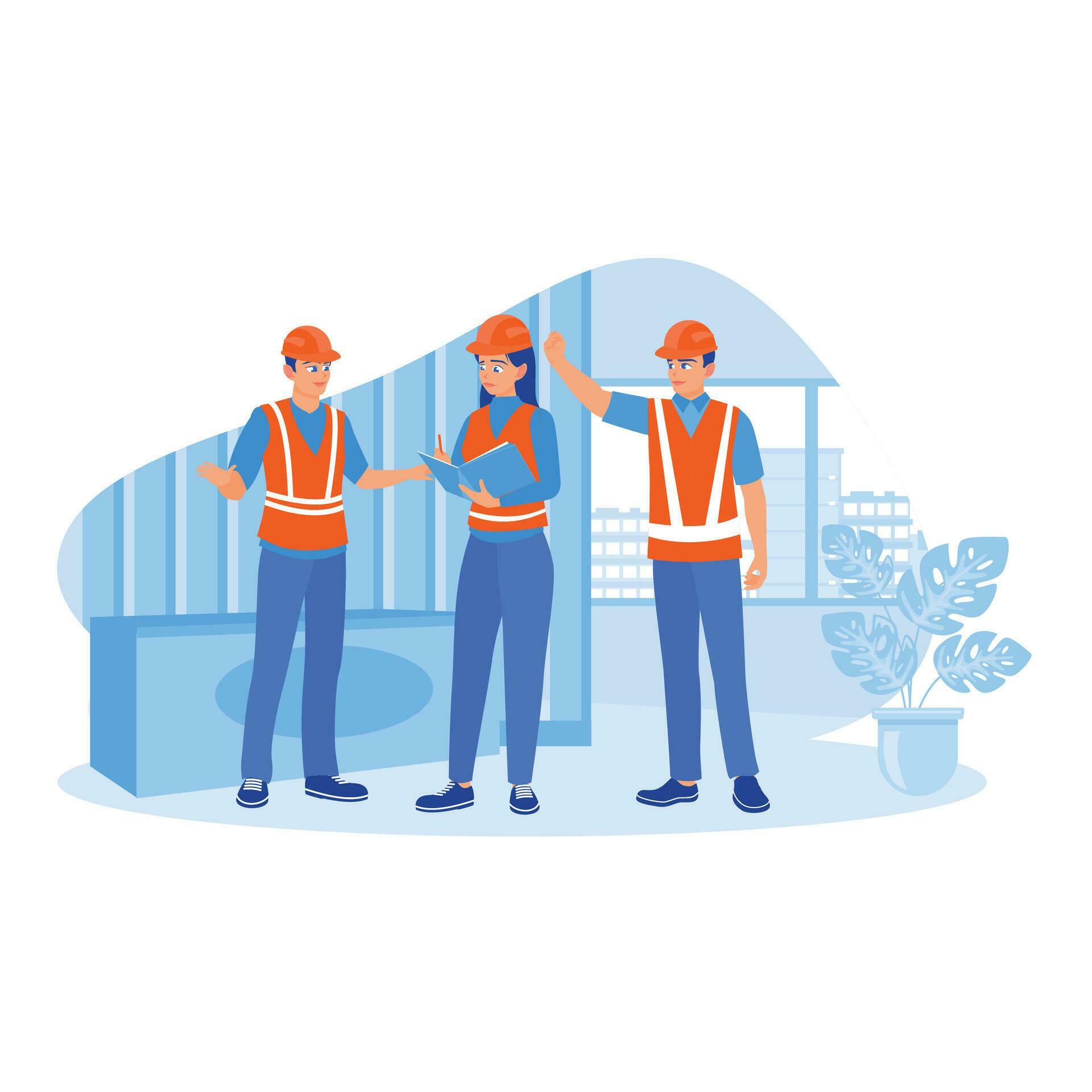 Work plan for engineers and architects in the interior construction