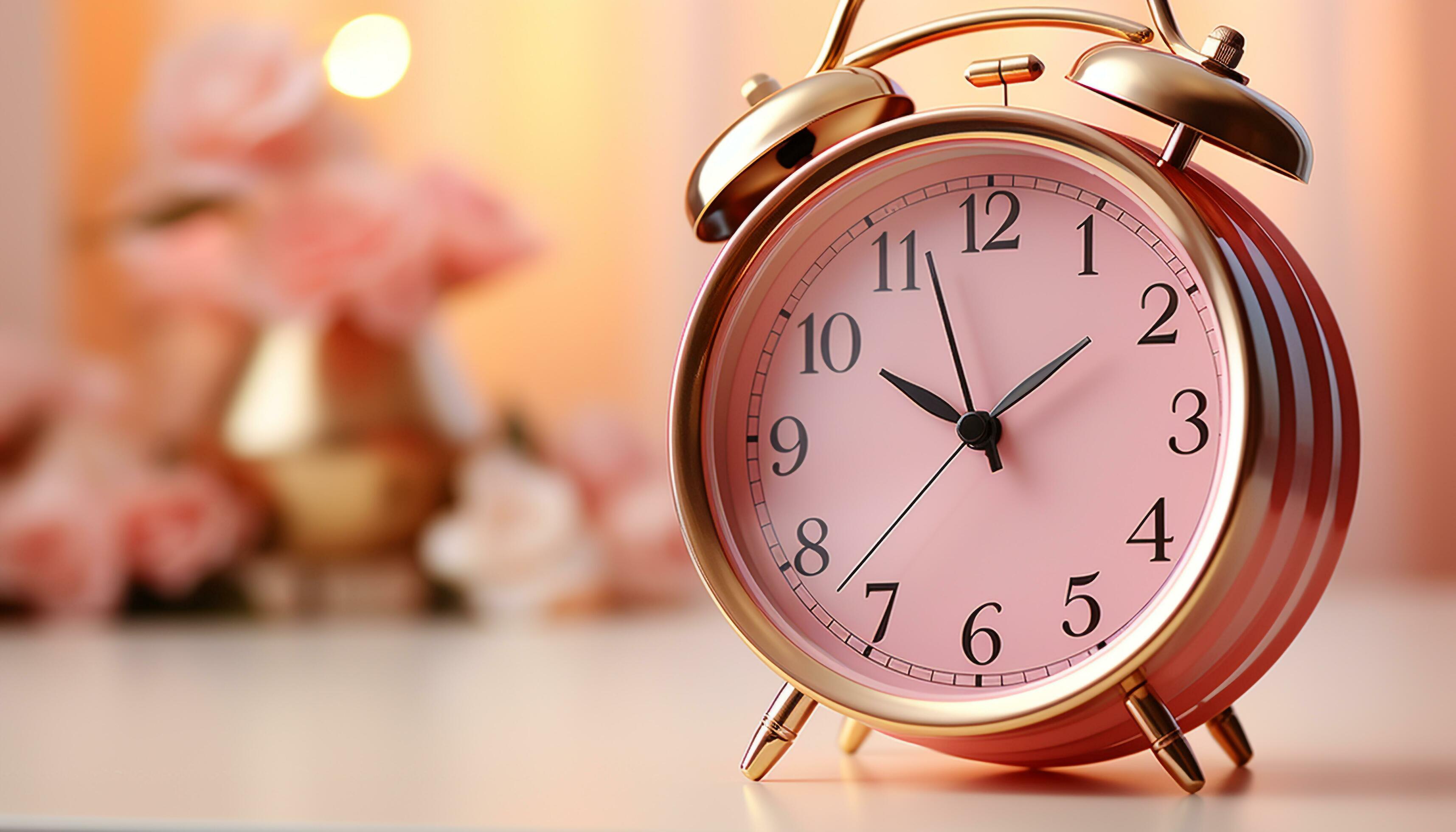 Waking up to the alarm clock, time ticks away generated by AI 33080207