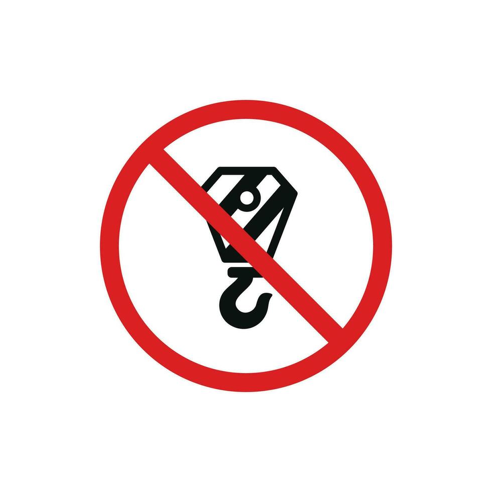 No hook crane icon sign symbol isolated on white background vector