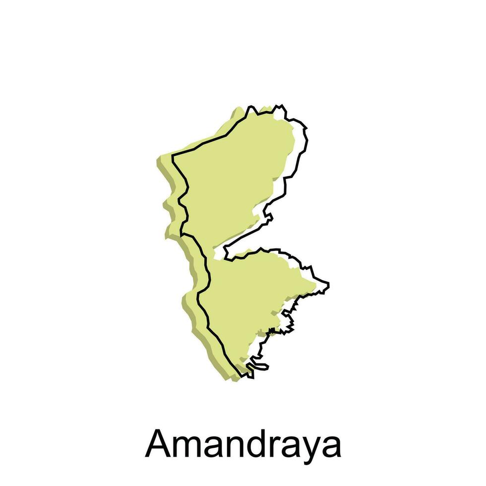 map City of Amandraya World Map International vector with outline Design Template, suitable for your company