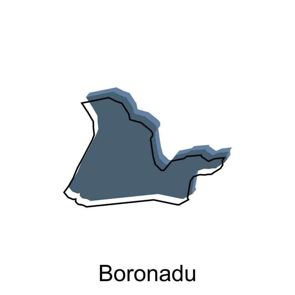 map City of Boronadu World Map International vector with outline Design Template, suitable for your company