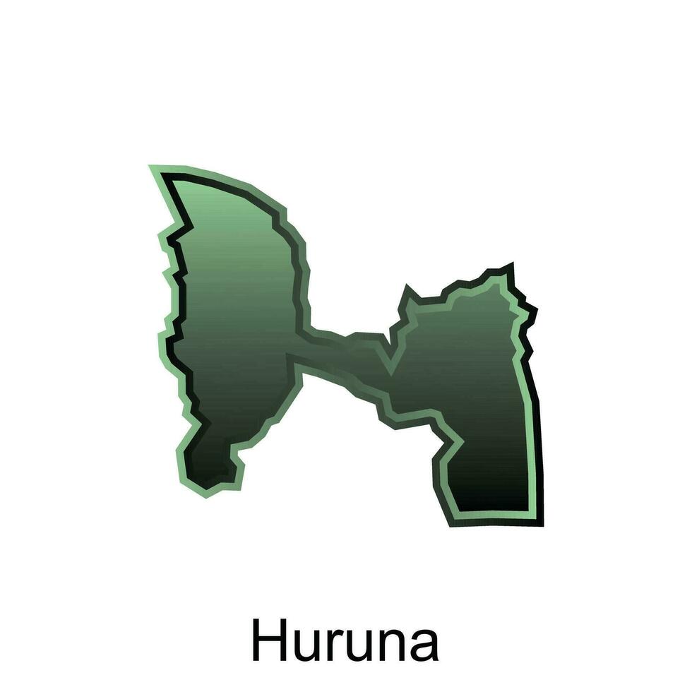 map City of Huruna World Map International vector with outline Design Template, suitable for your company