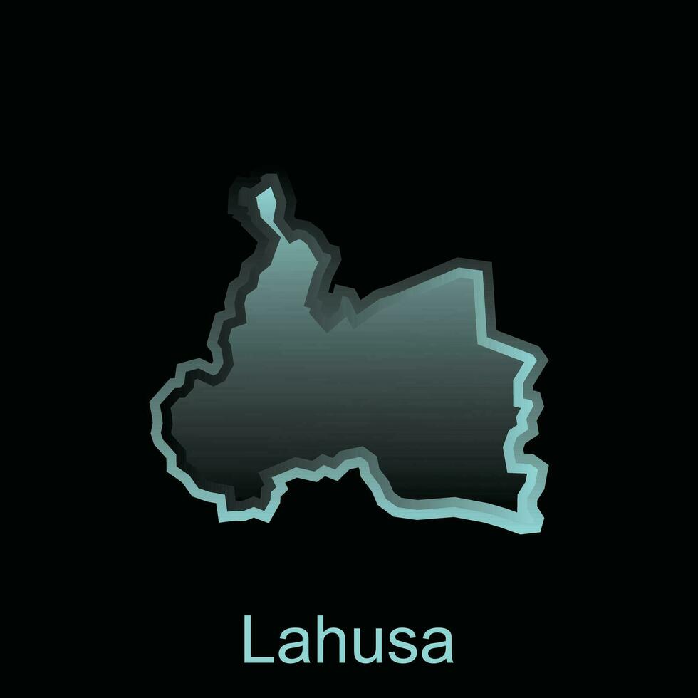 map City of Lahusa design template, vector symbol, sign, outline illustration.